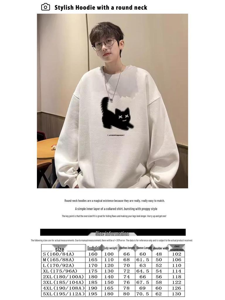 Men's 2025 Retro Casual Long Sleeve Sweatshirt - Trendy, Loose, and Versatile Round Neck Top
