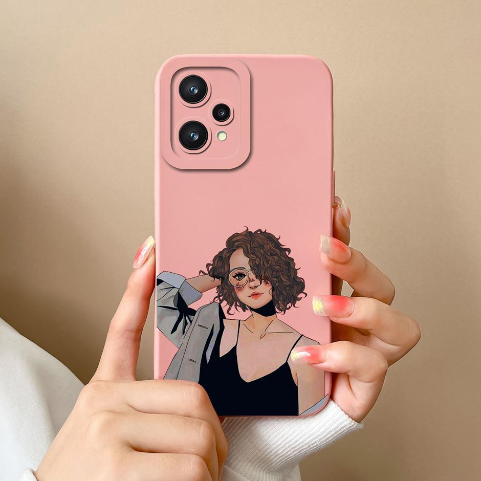 For OPPO Realme 9 Pro Plus 5G Case Cool Girl Cartoons Liquid Silicone Shell For Realme9 9Pro Plus 5G New Design Shockproof Funda