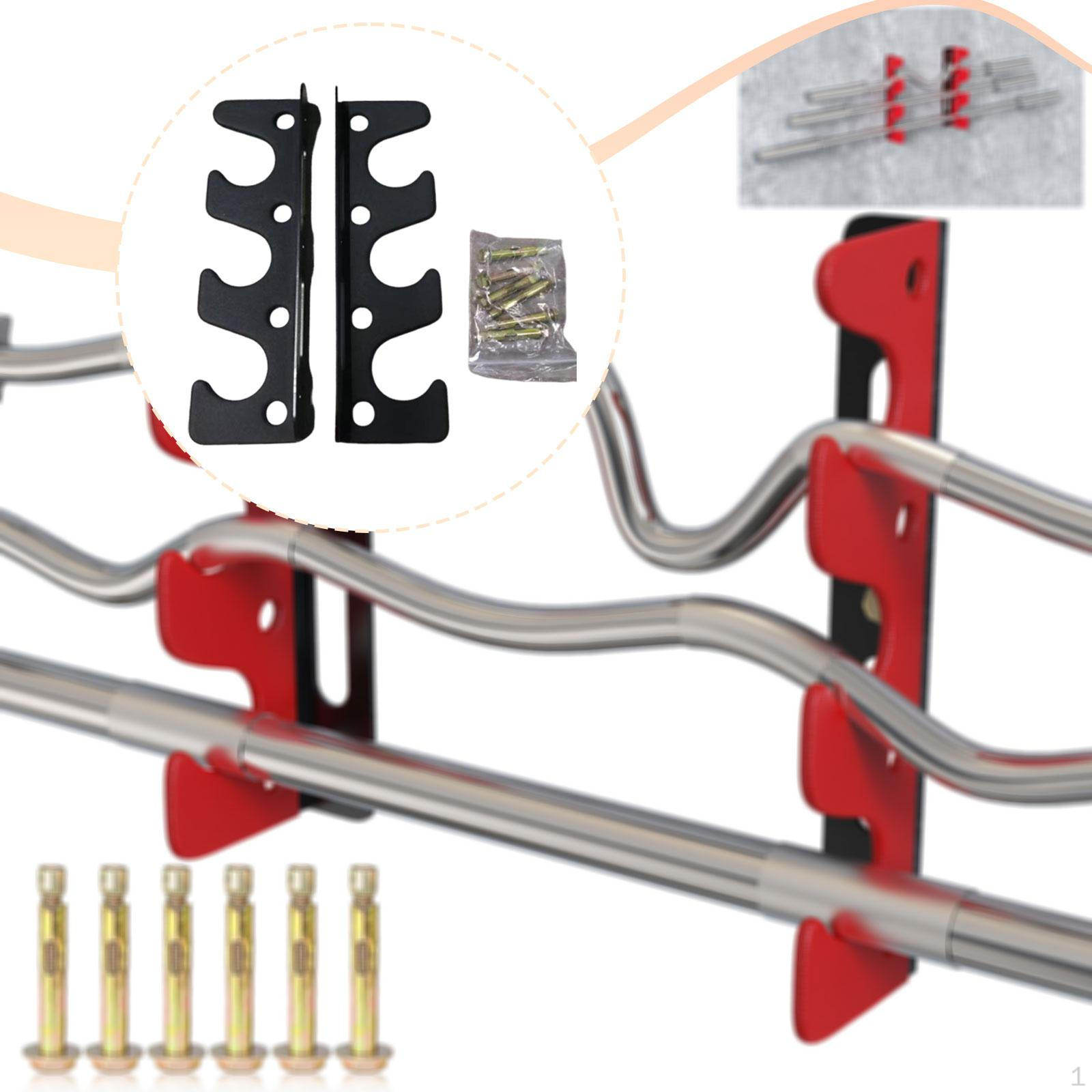 

Wall Mount Barbell Holder, Heavy Duty Storage Sturdy Construction, SpaceSaving, Iron for And чорний