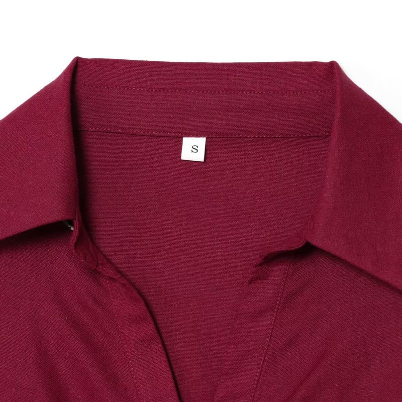 Kaslead New Women Clothes Western Style Blended Double Placket Top Casual Shorts 8026709 8249709