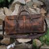 Vintage Genuine Full Grain Leather Duffel Bag Handmade Leather Weekender Bag Travel Duffel for Men Overnight Bag Carry on Bag Christmas Gift
