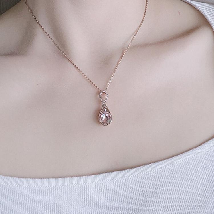 Swarovski Fantasize Light Pink Pear Shaped Crystal Necklace Women necklace Rose-Gold 5231334
