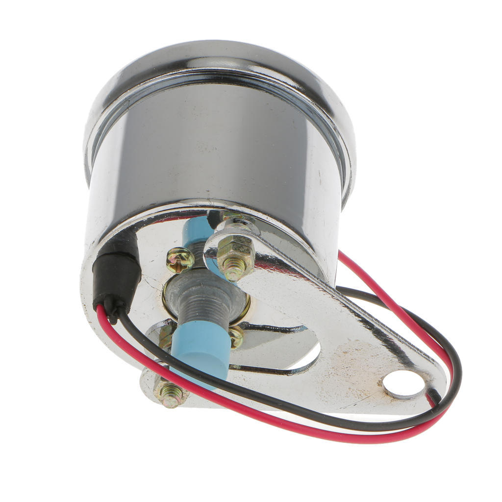 Motorcycle Dual Odometer Speedometer Stainless Steel Analog Instrument Universal 12V for Scooter or Moped