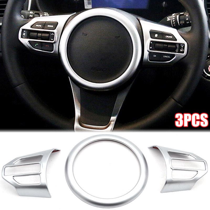 Chrome Steering Wheel Panel Cover Badge Insert Trim Ring For Kia Sportage 2017