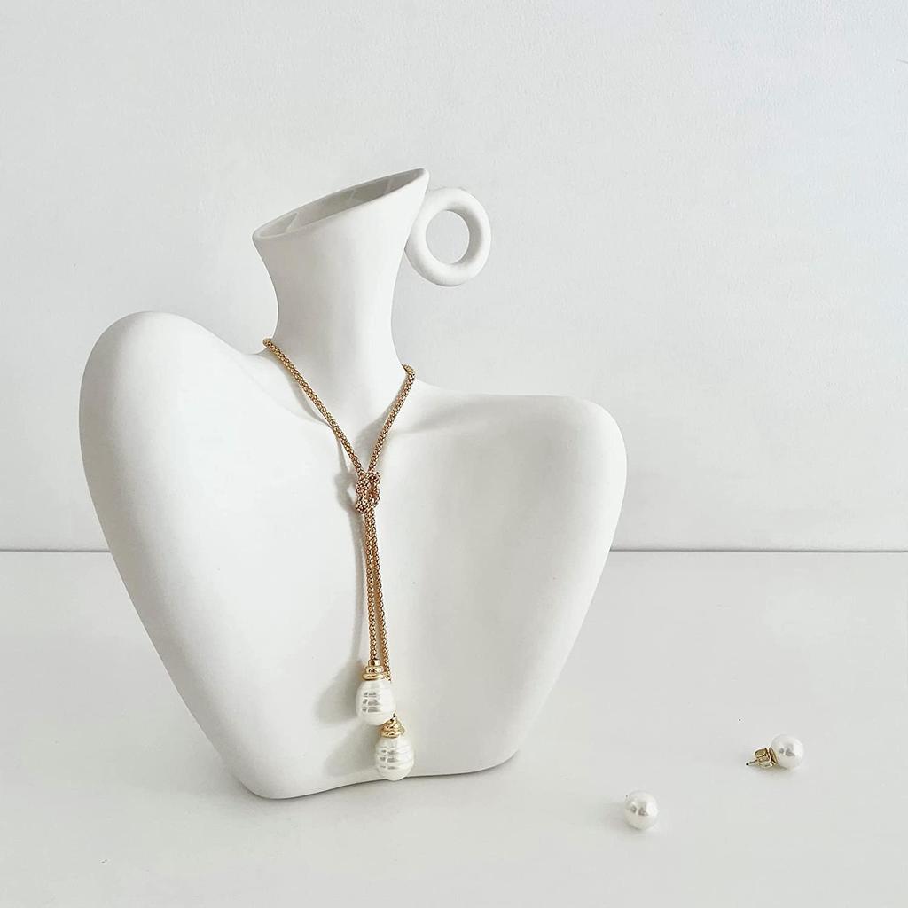 Kroppsvase Hvit keramikkvase Minimalistisk stil, Unik statuekunstbustvase, moderne abstrakt blomstervase for hjemmeinnredning, midtdeler, borddekorasjon