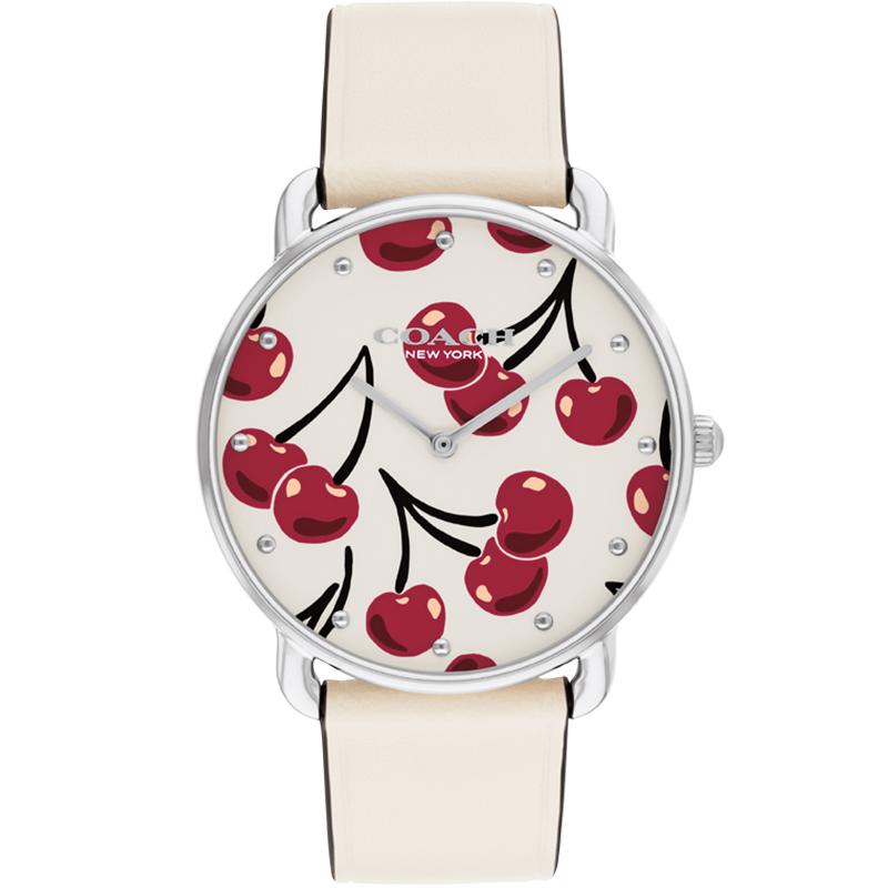 Coach Elliot Series Watch Quartz Movement Leather Strap 36Mm White Dial Women watches 14504518 White Dial