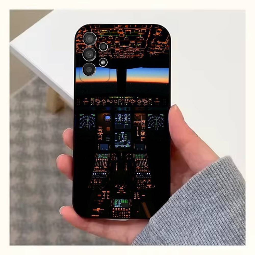 

Airplane Instrument Phone Case For Samsung S22,S21,S20,S10,S9,S25,S24,S23,Ultra,FE,Plus,Lite,Soft Silicone Black SamsungS24FE
