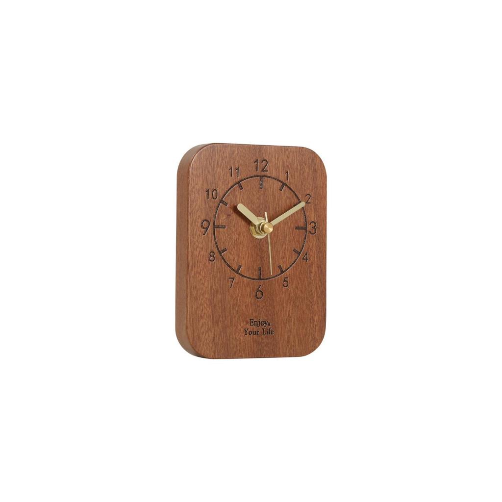 Solid Wood Retro Alarm Clock - Silent Bedside Table Clock