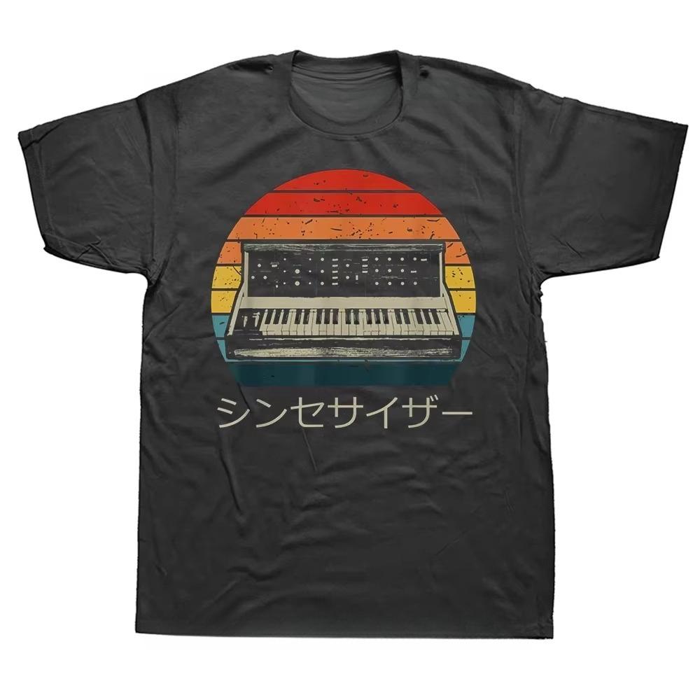 

Electronic Musician Synthesizer Drum Machine Dj Vintage T Shirt Cotton Tshirt Fashion Japanese Analog Retro T-shirt Streetwear 4XL