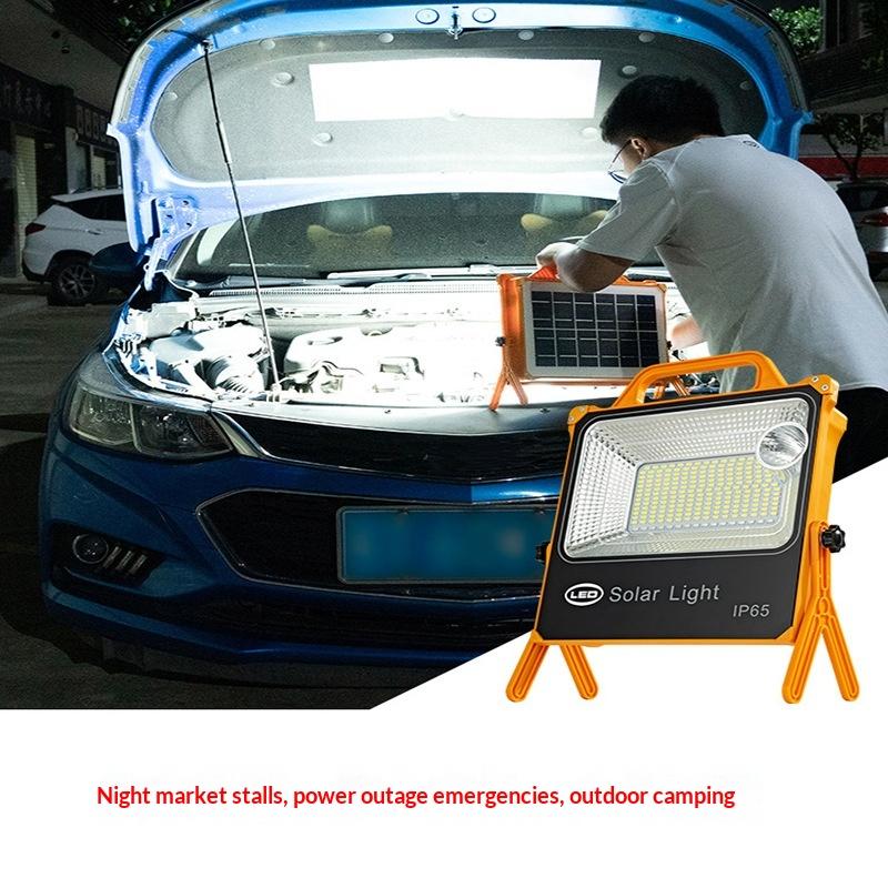Portable Led Solar Flood Light With Ip65 Waterproof High Brightness Perfect For Outdoor Camping Hiking Emergency Lighting