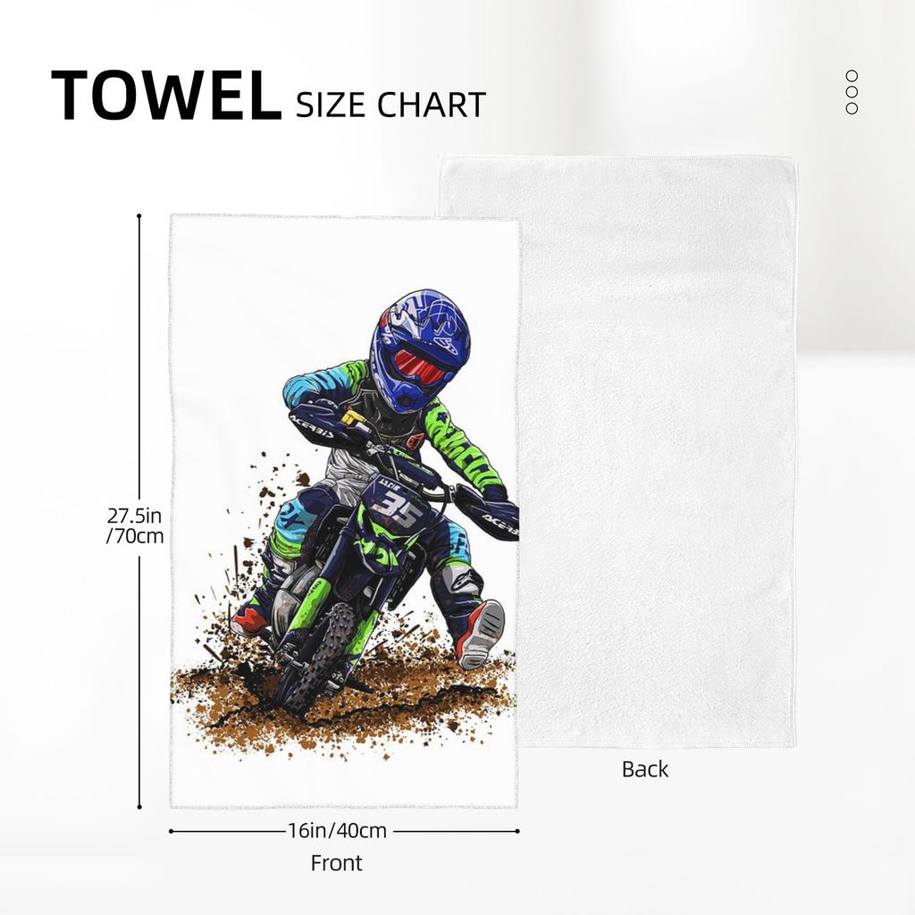 Motocross Dirt Bike Studios MX Rider 35 Asciugamano Facciale Morbido Asciugatura Rapida Piscina Bagno Asciugamani in Cotone Assorbenti