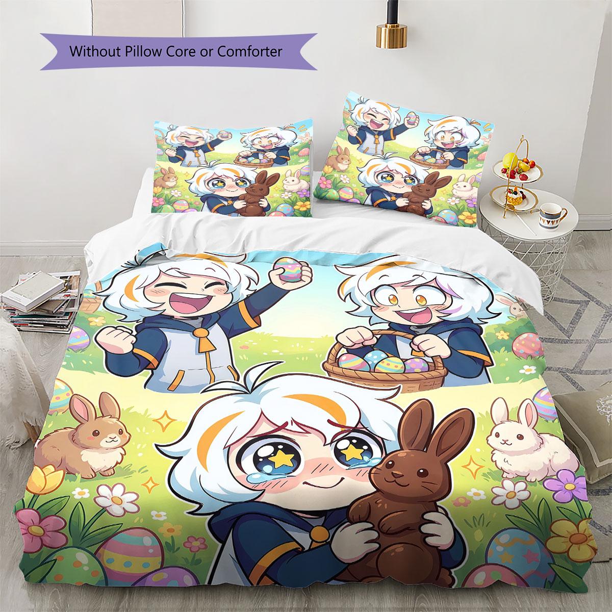 

ChuyMine Pattern Bedding Quilt Set Quilt Cover Pillowcase Home Decoration Birthday Gift (1 * duvet cover + 2 * pillowcase, without core) 135x200cm
