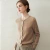 New Arrival Women's Button-Up Cardigan: Round Neck, Pure Goat Cashmere Knit Sweater, Loose and Warm Outerwear for Autumn and Winter.