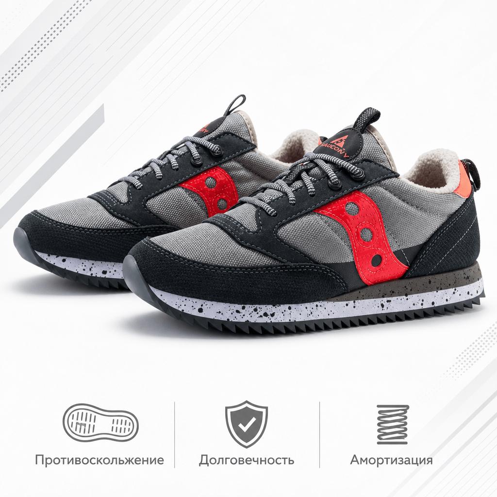 SAUCONY Jazz Original Classic Retro Gummi Stoßdämpfung Rutschfest Abriebfest Atmungsaktiv Low-Top Laufschuhe Herren Sneaker Grau S70512-2