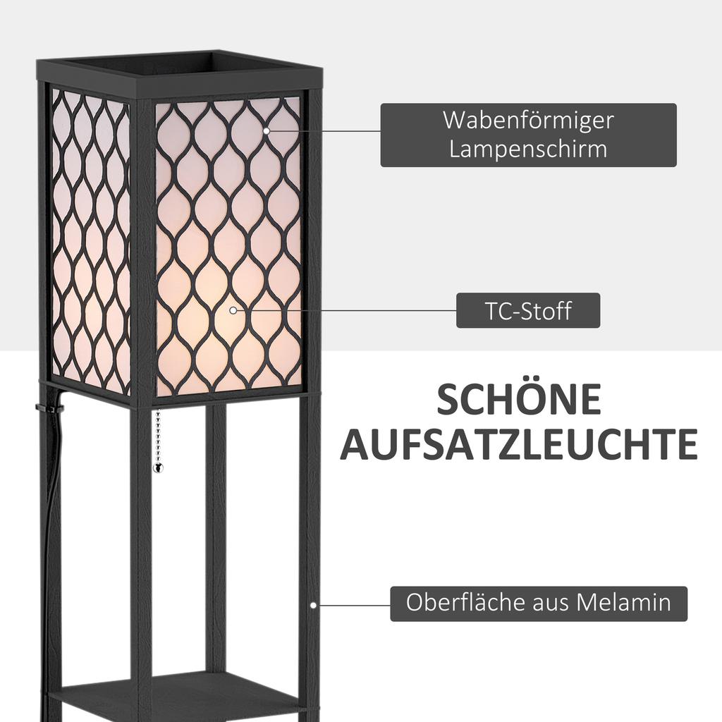 Floor Lamp Living Room with Shelf, Standing Lamp with E27 Socket for Living Room Bedroom, Excl. Light Bulb