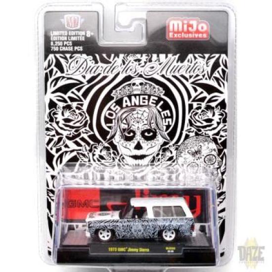 M2 MACHINES scale SPECIAL MiJo EXCLUSIVE 1973 GMC JIMMY SIERRA De Los CHASE 164 - Dia Muertos