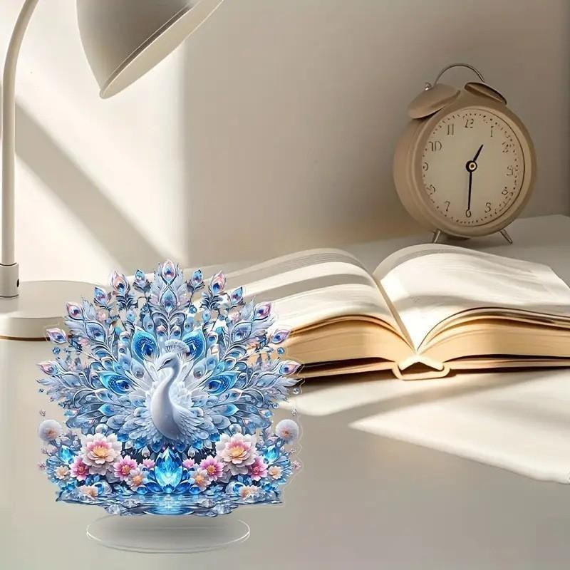 2D Acrylic Flat Cool Figurine Animal Series Peacock Desktop Ornament Home Living Room Decoration