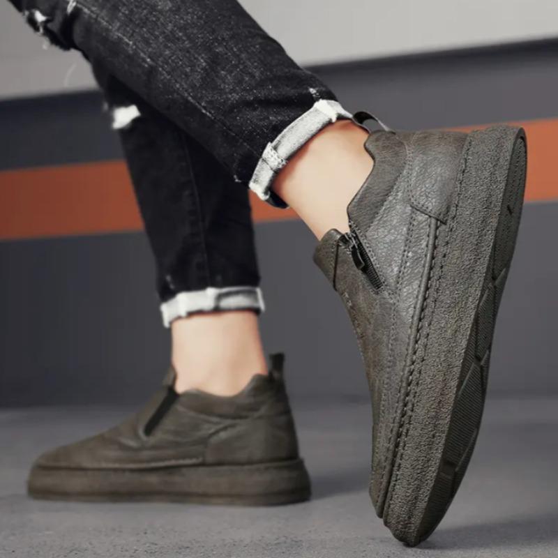 Brown Men's Leather Shoes Platform Male Casual Shoe Thick Sole Classic Original on Sale Free Delivery Shipping Fashion 2025 Pu