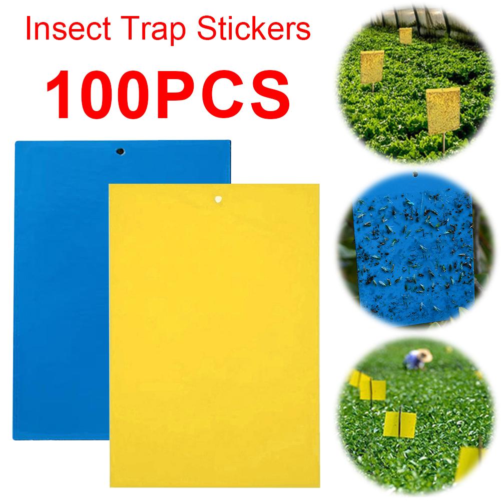 

100 упаковок мощных ловушек для мух водонепроницаемые ловят тлю насекомых ловушки для плодовых мух для летающих насекомых грибных комаров B