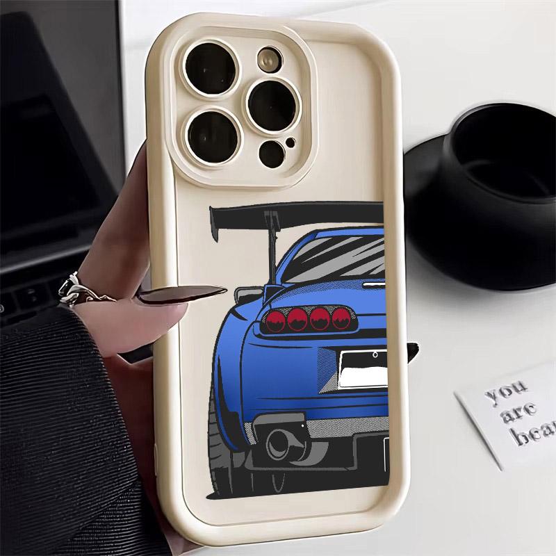 Cartoon Tokyo JDM Male Car Soft TPU Case For iPhone 16 15 11 13 14 12 Pro Max 15 Plus Mini 16Pro Shockproof Silicone Phone Cover