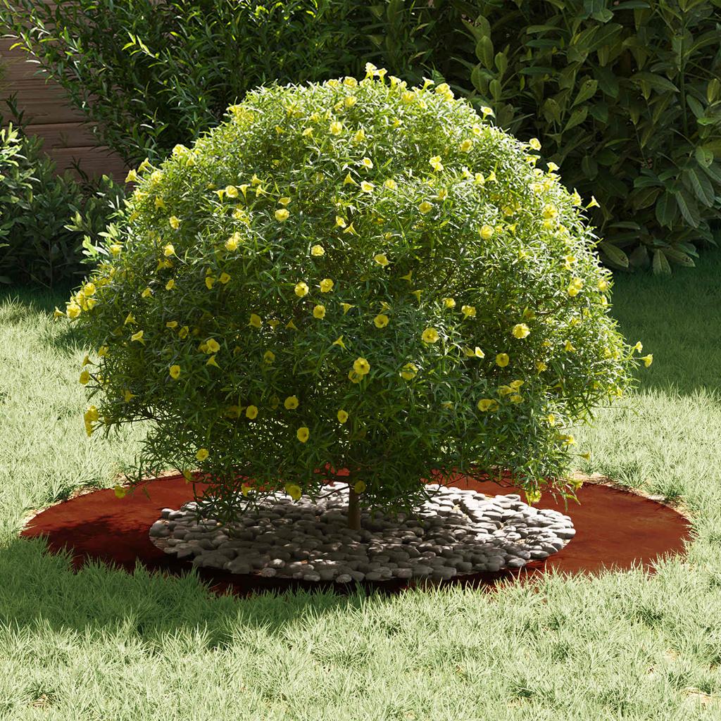 Tree Ring Suitable for Flat Trunk Brown Ø50   80 Cm Weather Resistant Steel