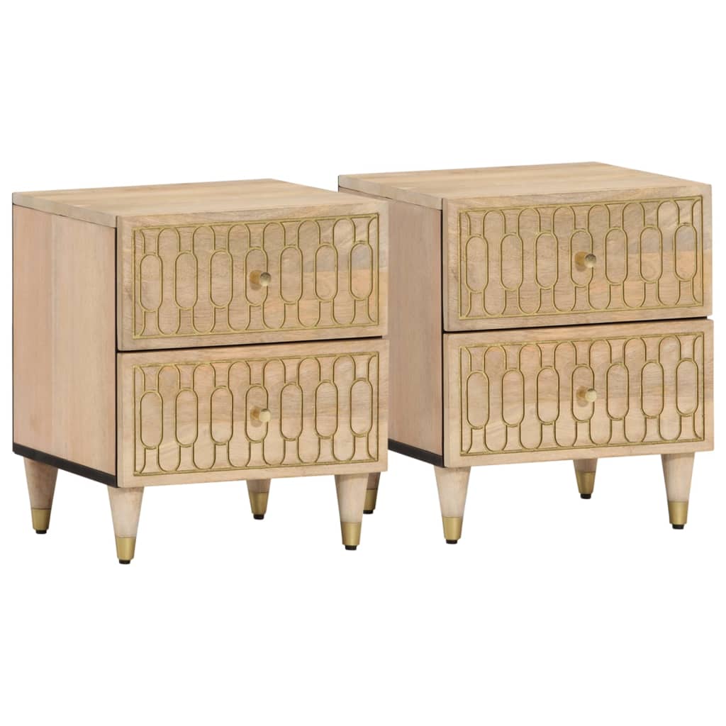 Nightstands 2 pcs. 40 x 33 x 46 cm Solid Mango Wood