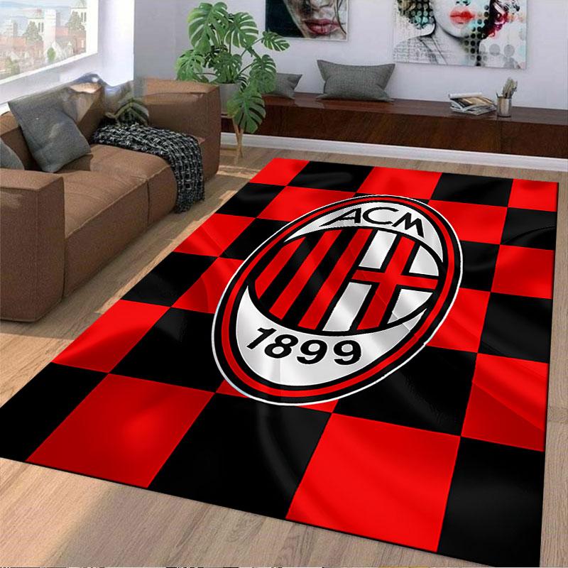 AC Milan Logo Checkered Carpet suitable as a non-slip mat for the living room or bedroom sofa