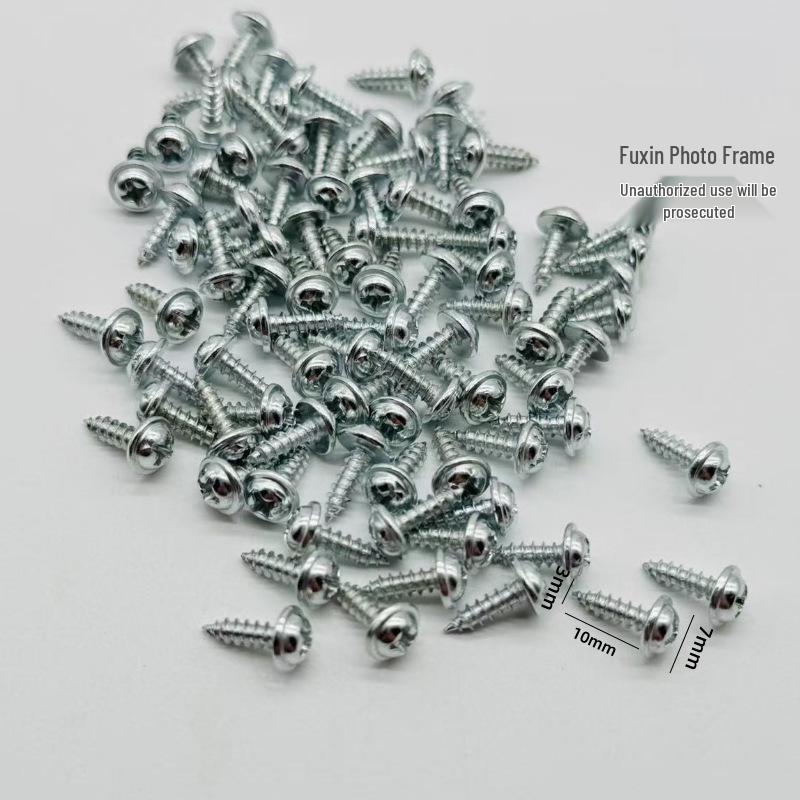 Gold & Silver Photo Frame Accessories with Washer Self-Tapping Screws (Sizes: 3x8, 3x10, 3x12)