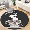 1pc Coffee Skull Office Round Area Rug, Under Office Chairs Bedroom Living Room Home Decor, Room Deco