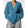 Damen Strickjacke mit V-Ausschnitt in Hellgrau - Weicher Cardigan mit offener Vorderseite und langen Ärmeln, Elegant & Vielseitig, Vielseitige Strickjacke | V-Ausschnitt Pullover
