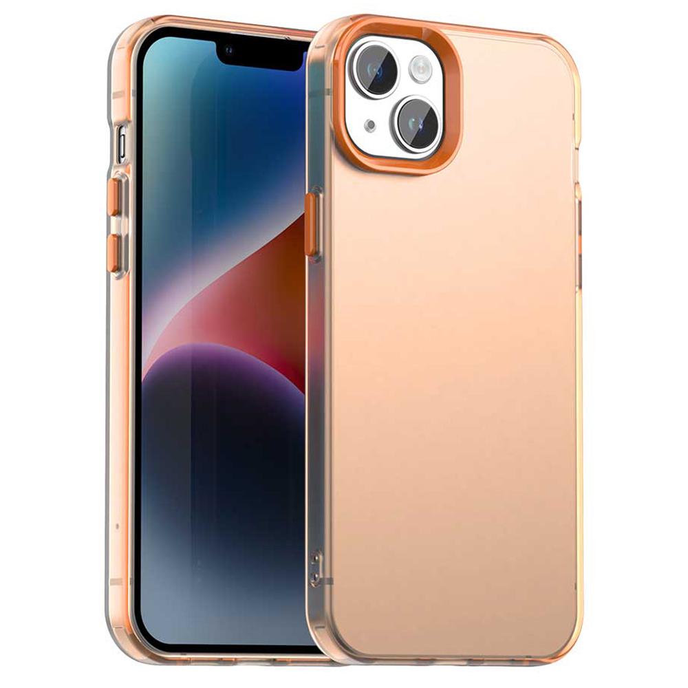 Для iPhone 15 Plus/14 Plus Чехол PC+TPU+PET Матовый Противоударный Задняя Крышка Телефона B