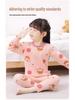Children's Fleece-Lined Warm Pajama Set for Boys and Girls - Thick Winter Home Wear Pants and Top