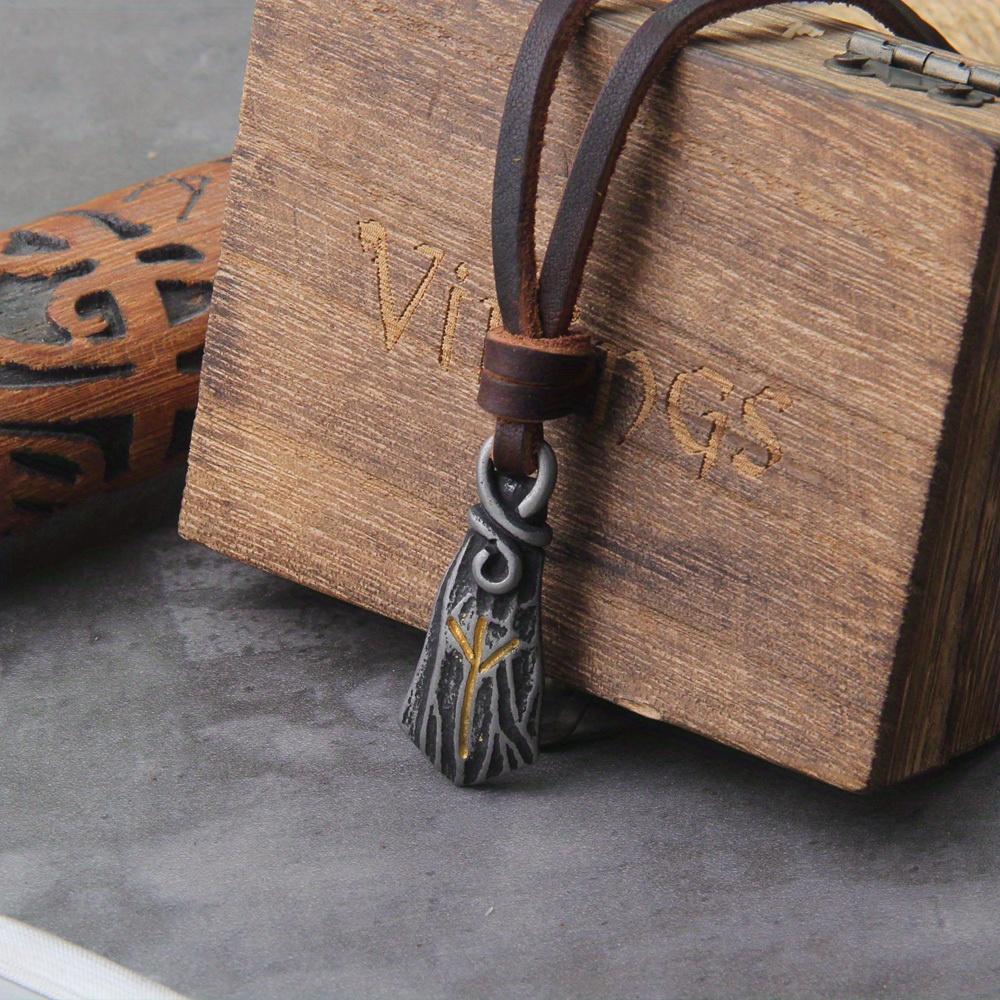 Viking Rune Men s Pendant Necklace, Grey, Gift