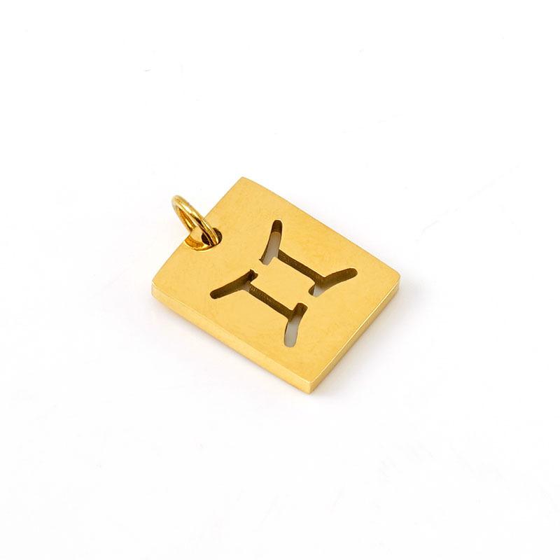 Simple titanium steel 12 constellation pendant DIY necklace women's 18K stainless steel versatile necklace neck jewelry