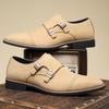 Large size men's business casual leather shoes dress buckle shoes British style fashion trend pointed versatile men's shoes