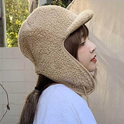 Women's Winter Style Coordination: Earflap Fur Hat, Chestnut Trapper Hat