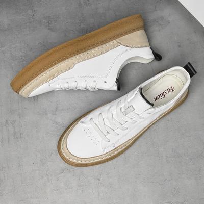 2025 Nouvelles Baskets Décontractées en Cuir pour Homme Outdoor Antidérapantes Cuir Véritable Plates Designer Chaussures de Planche à Lacets Chaussures de Marche
