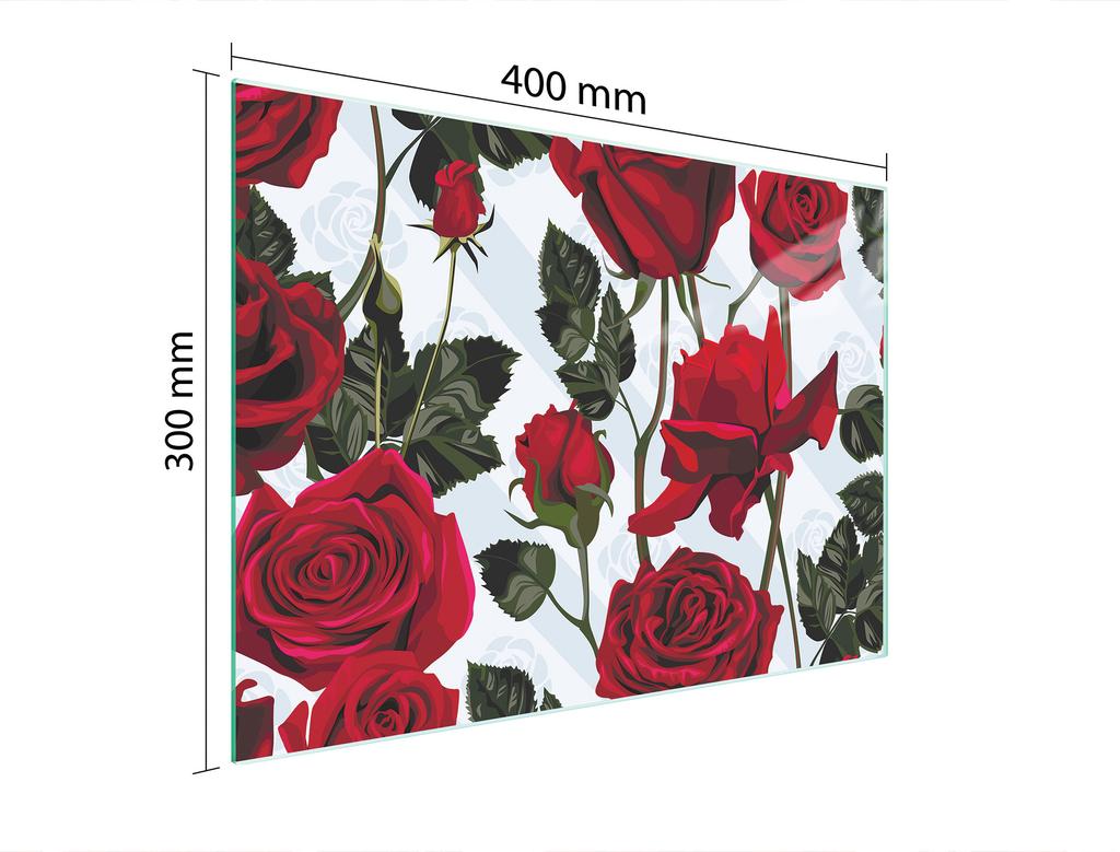 TABLA DE CORTAR DE CRISTAL 40x30 ROSAS