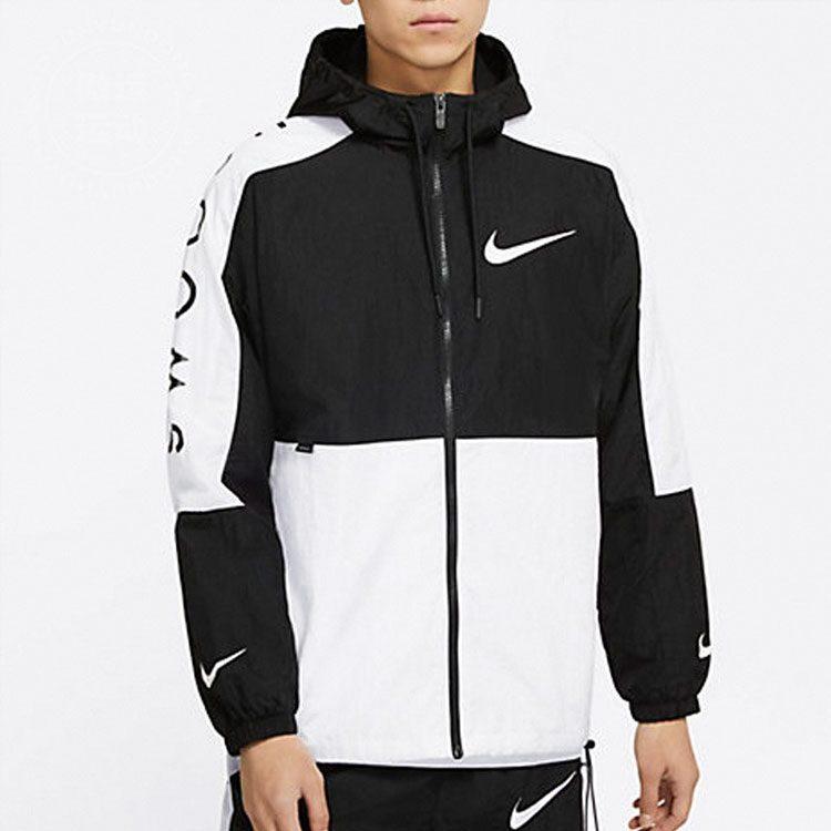Nike Men s Zip-Up Sports Hooded Jacket 'Black/White' DJ4131-010