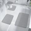 4 Pièces/Ensemble Tapis de Bain Éponge Absorbant l'Eau Tapis de Bain Antidérapant Lavable en Machine Tapis de Sol pour Baignoire Douche Toilettes