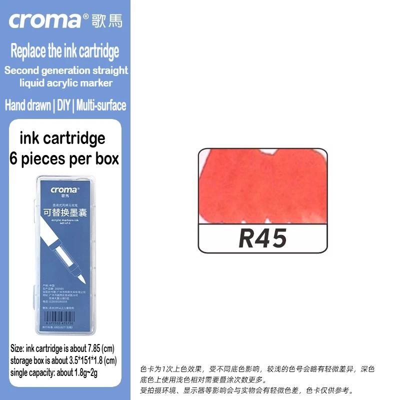 Croma 160/24 Color Replaceable Ink Refill Liquid Soft Tip Acrylic Marker Non Toxic Waterproof School Office Supplies Stationery