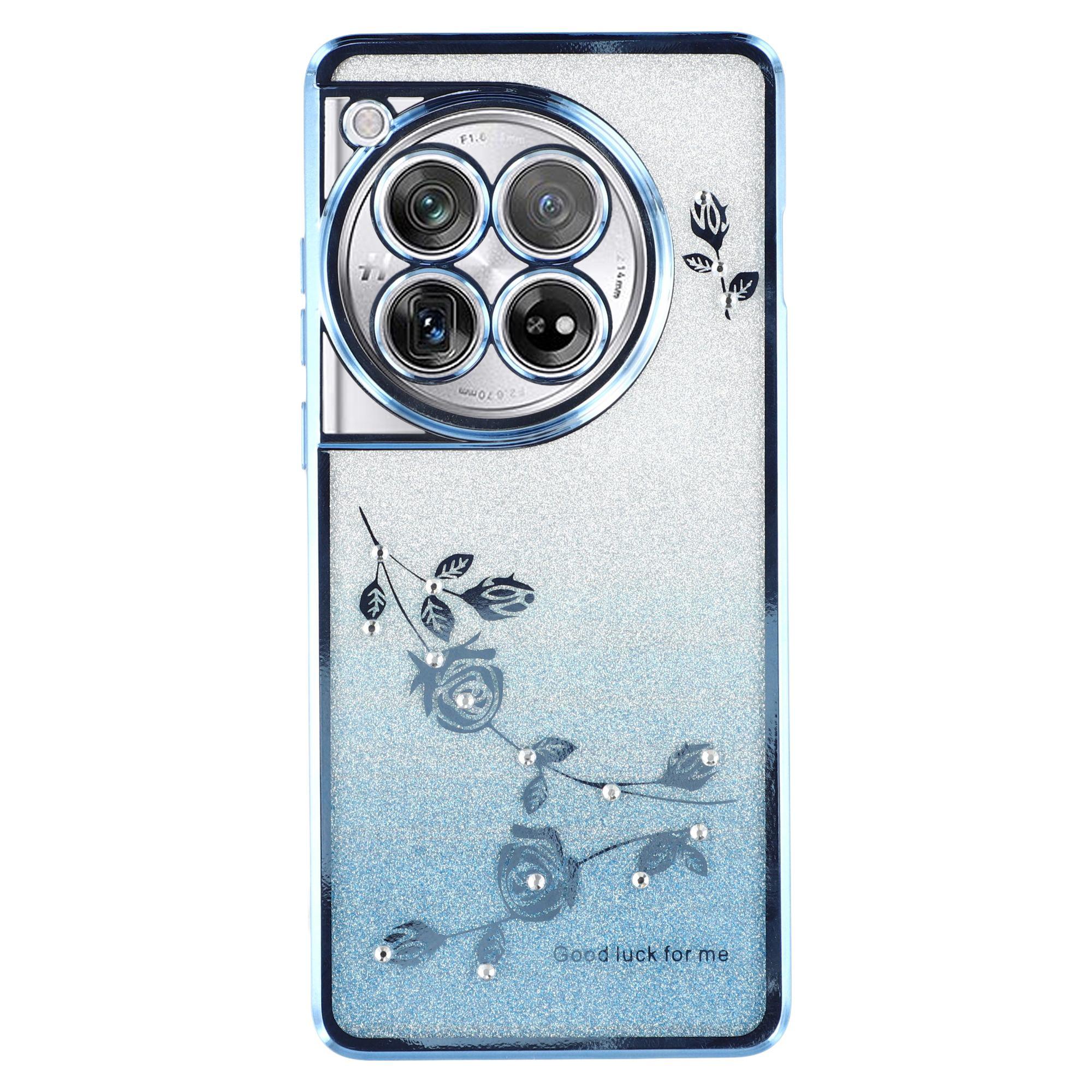 

KADEM Чехол для телефона для OnePlus 12 5G с цветочным декором, градиентный ТПУ чехол для мобильного телефона Blue