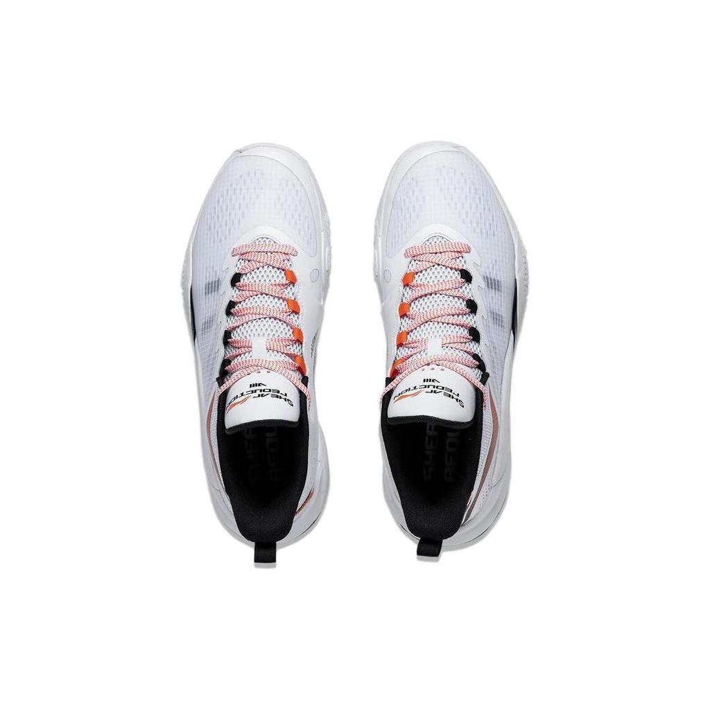 Li Ning Storm 2023 Comfortable Slip Resistant Abrasion Resistant Low Top Basketball Shoes Men's White ABFT021-2