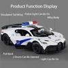 1:32er Maßstab DIVO Polizeiauto Spielzeugmodell BOLIDE Supercar Metall Druckguss Türen zu öffnen Sound Licht Rückzieher Sportwagen Geschenke für Kinder