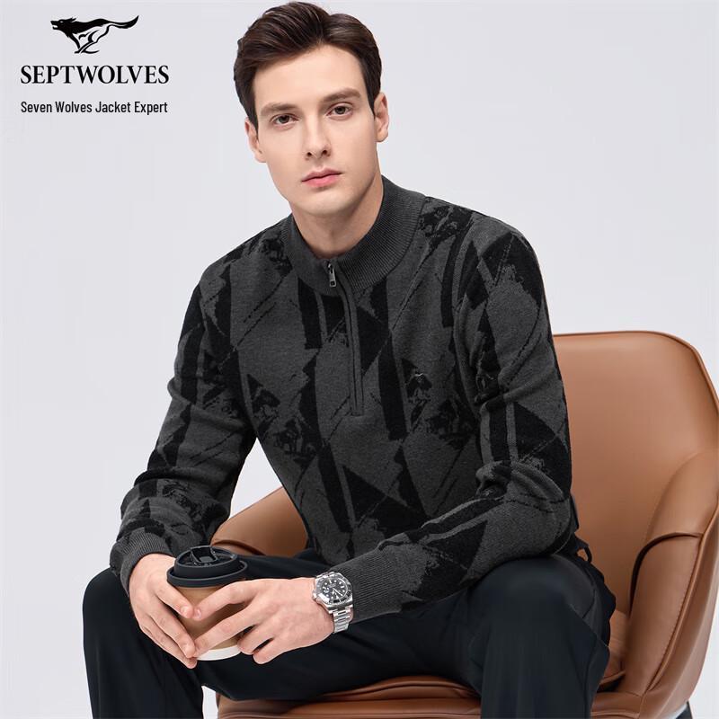 Septwolves Men s 100% Wool Thick Knit Sweater XL