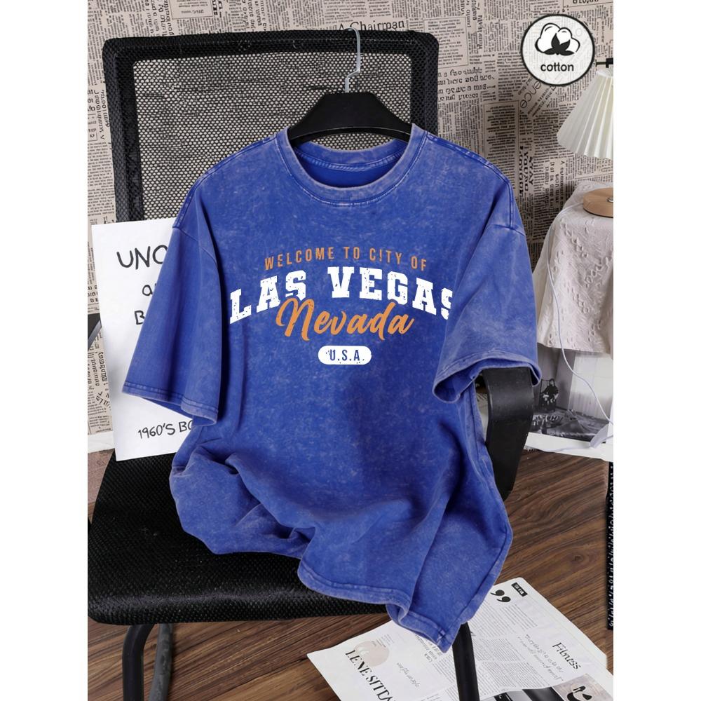 

Las Vegas Nevada Usa Printed Washed T-Shirt Men S Oversize T Shirts Casual O-Neck Short Sleeve Tops Summer Men Clothes S