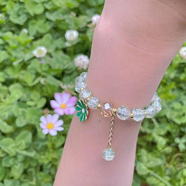 Skleněný květinový náramek Daisy střapec pro děti Doplňky Bižuterie