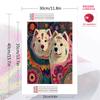 Two Samoyeds Pattern  3pcs 100% Round Full Drill 5D DIY Diamond Painting Embroidery Cross Stitch Rhinestone Décor