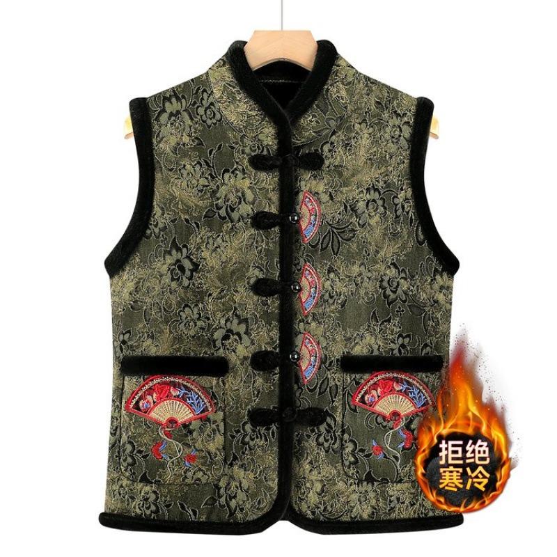 Autumn and Winter Thickened Vest Jacket Middle Old Vest Old Lady Vest Velvet Top