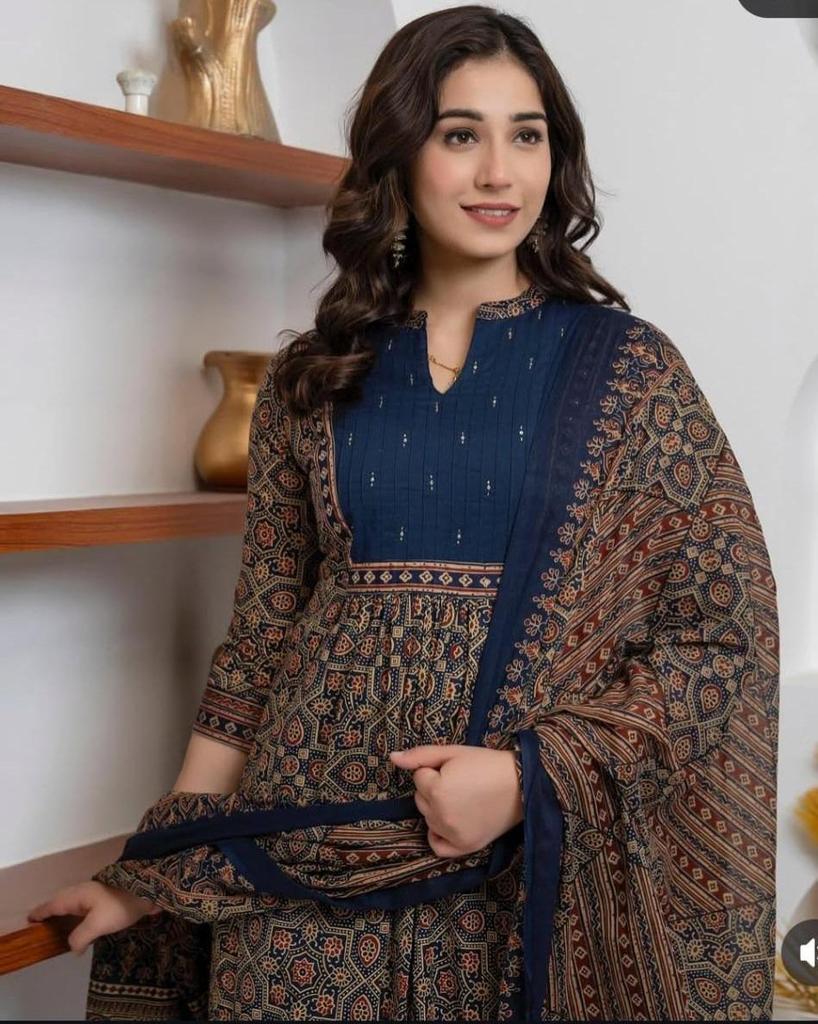 Women Designer Cotton Salwar Suit Kurti Indian Bollywood Top Tunic Salwar Kameez